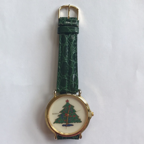Vintage Festive Holiday Christmas Tree Watch - Picture 5 of 8